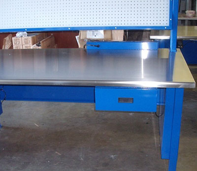 stainless steel work surface